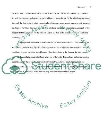 Whether the personal consciousness survives death