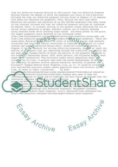 Discussion 2 Week 8 Tips for Effective Proposal Writing