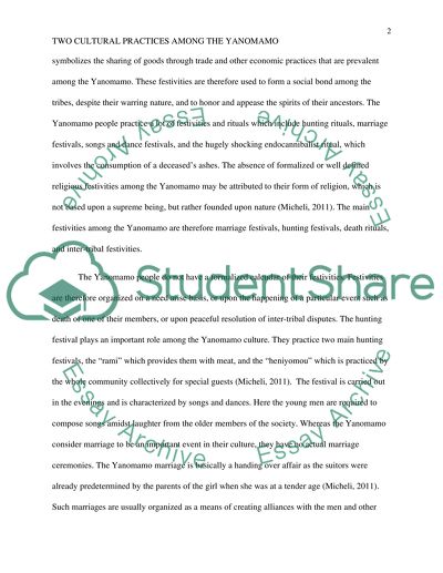 Two Cultural Practices Among The Yanomamo