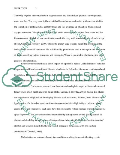 Good Health and Nutrition