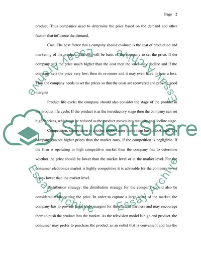 Marketing: Pricing strategy