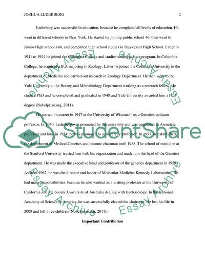 Famous microbiologist Joshua Lederberg