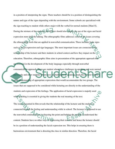 Nonverbal Communication and Ray Birdwhistell in Ethnographic Films
