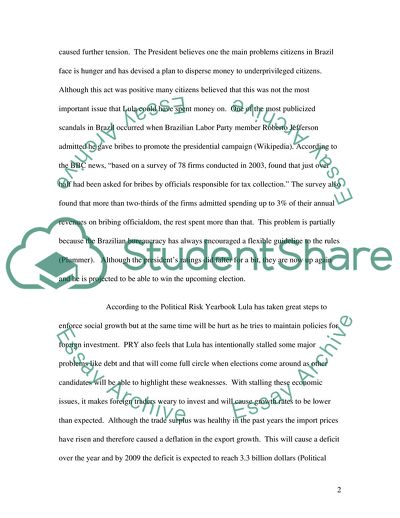 Political and Economic Risk for Brazil