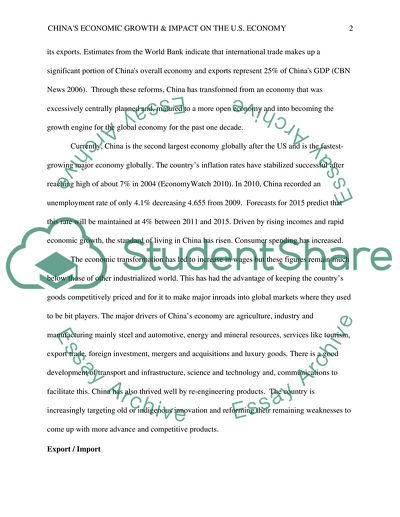 Chinas Economic Growth and Its Impact on the U.S. Economy