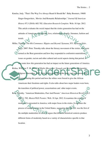 research paper topics for 1960s