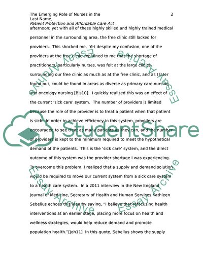 The Emerging Role of Nurses in the Patient Protection