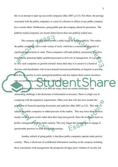 What are the pros and cons of companys IPO Should company be floated at all