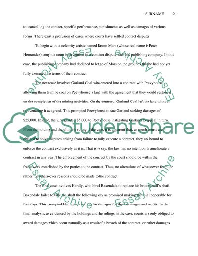 Analysis of Contracts Law Cases