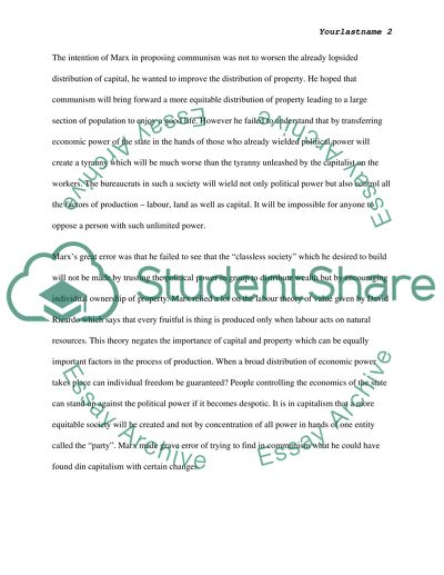 Economic Inequality of Karl Marx