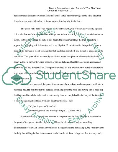 Poetry Comparison: John Donnes The Fle and Death Be Not Proud