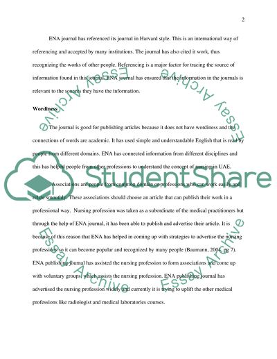 ENA Journal Is an Appreciable Material for Publishing Articles