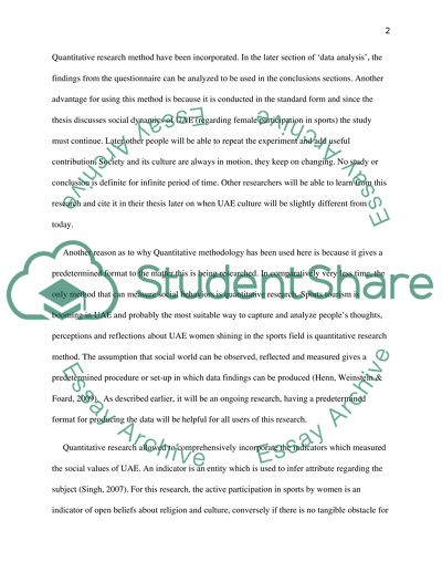 The Reason for Choosing Quantitative Research Methodology