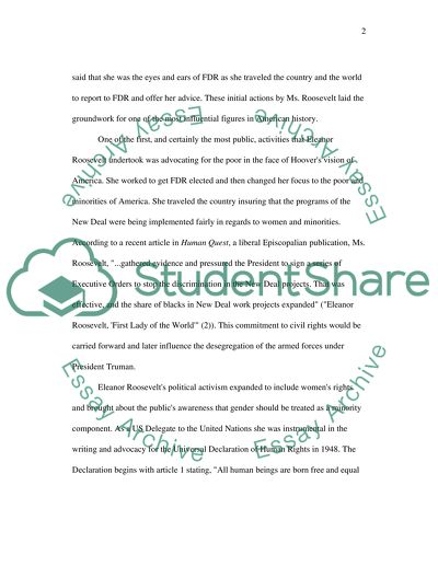 Eleanor Roosevelt: Contributions in a Time of Need