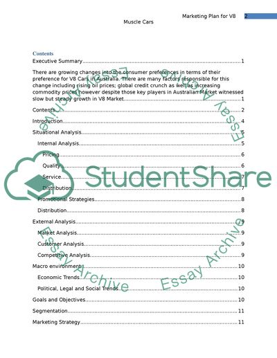 Marketing Plan for V8 Muscle Cars