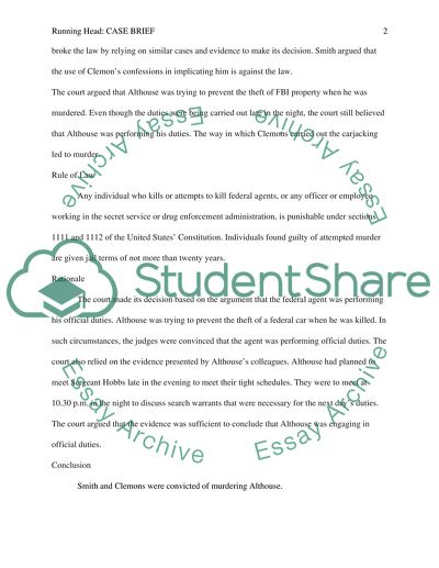 Case Brief, U.S. V. Clemons, 32F.3d 1504(11th Cir. 1994)