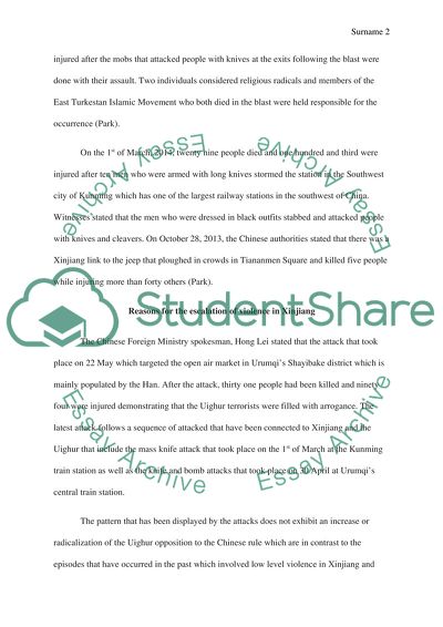 Sinkiang violence in China