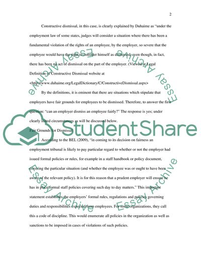 Can an Employer Dismiss an Employee Fairly