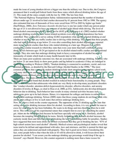 Why Is It Necessary to Set the Drinking Age to 21