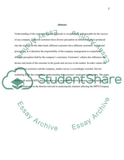 Service Marketing at MTN Company