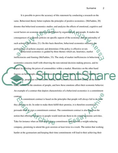 Behavioral Economics Performance