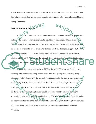 The Monetary Policy of the Bank of England