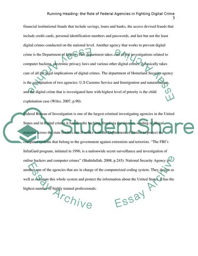 The role of federal agencies in fighting digital crime