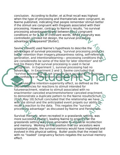 Survival Processing. How Does It Work In Memory