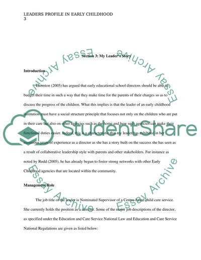 Authors Leaders Profile in Early Childhood