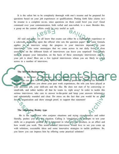 FAQs at Interviews