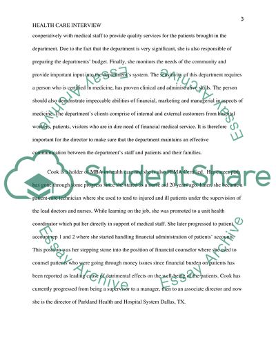 Health care interview