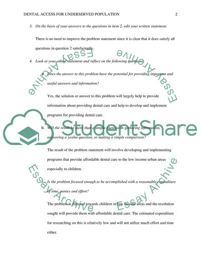 Dental Access for Underserved Population
