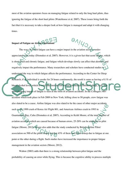 Fatigue in the Aviation Sector