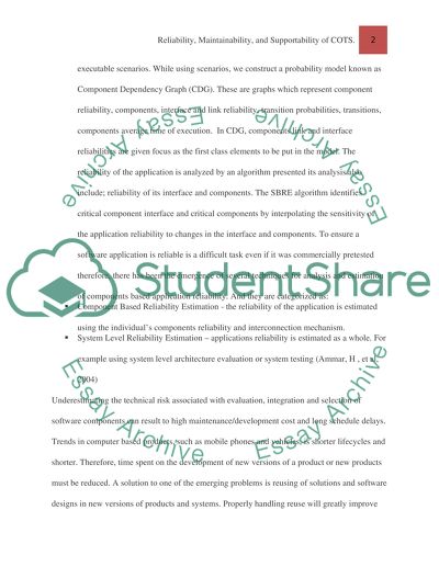 Reliability with Maintainability and Supportability of COTS