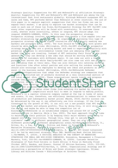 Suggestions on the strategic quality