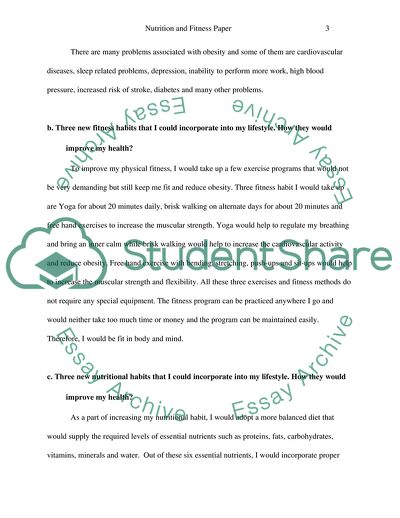 Nutrition and Fitness Paper