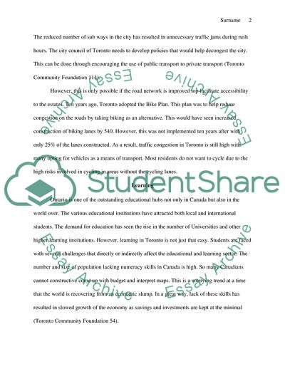 Major Challenges Facing Toronto