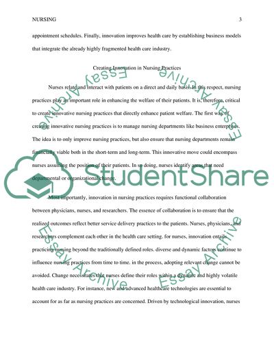 Innovation in Nursing