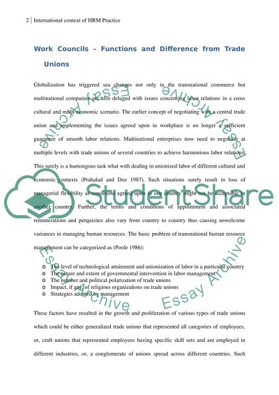 The International Context of HRM Practice