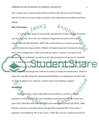 Corporate Oil Investing in Ethiopia and Egypt
