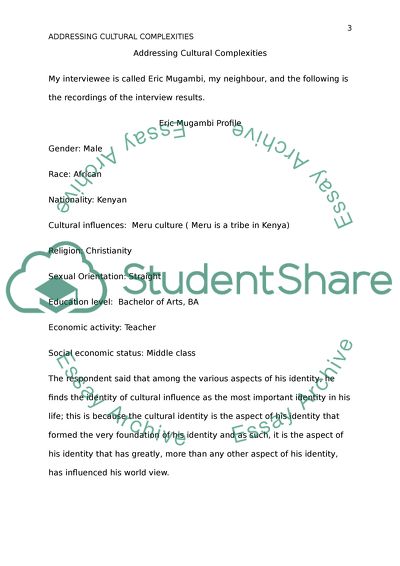 Addressing Cultural Complexities