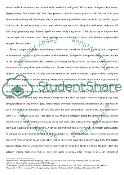 The Champions Routine in Golf