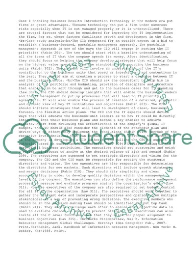 Study case (Information Resources Management)