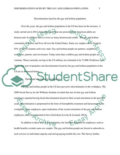 Discrimination Faced by the Gay and Lesbian Population