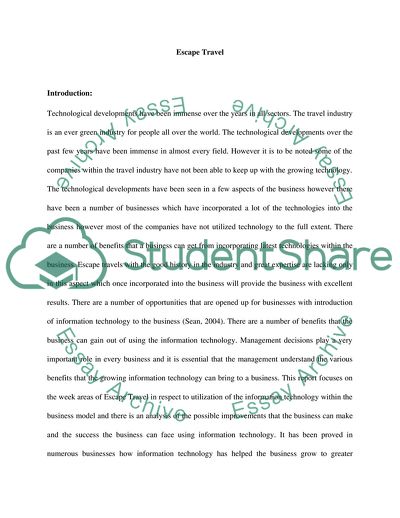 Leveraging Information Technology of Escape Travel