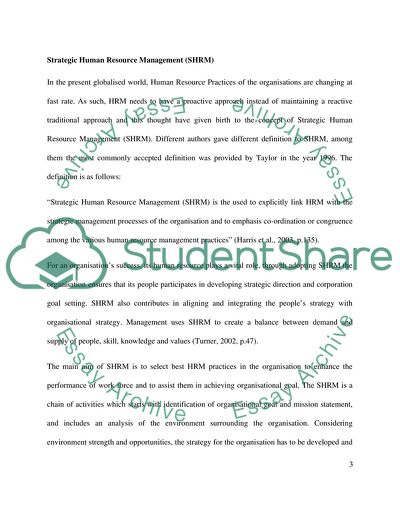 Strategic Human Resource Management