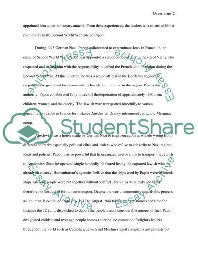 What role did Maurice Papon play in the World War II in french collective memory