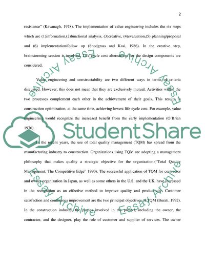 Value Engineering of MI Building and New Telford Project