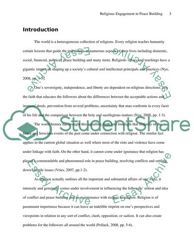 Religious Engagement in Peace Building