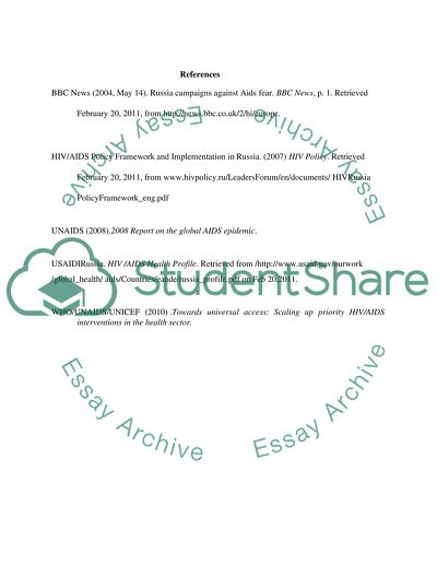 HIV/AIDS Spread in Russia